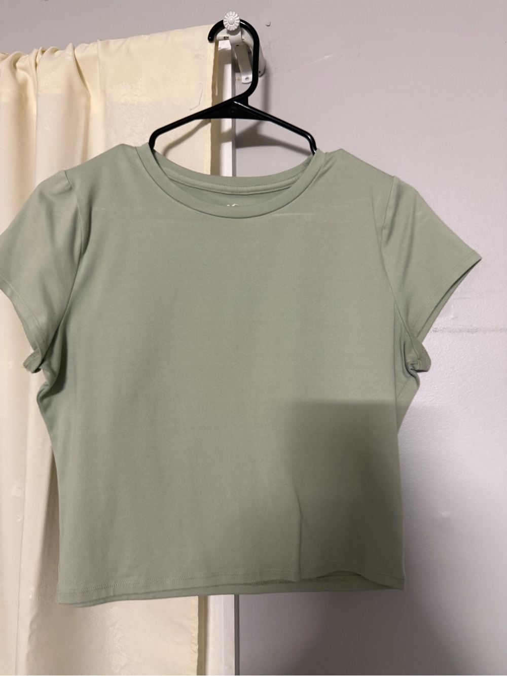 Hollister Sage Green Short Sleeve Crop Tee